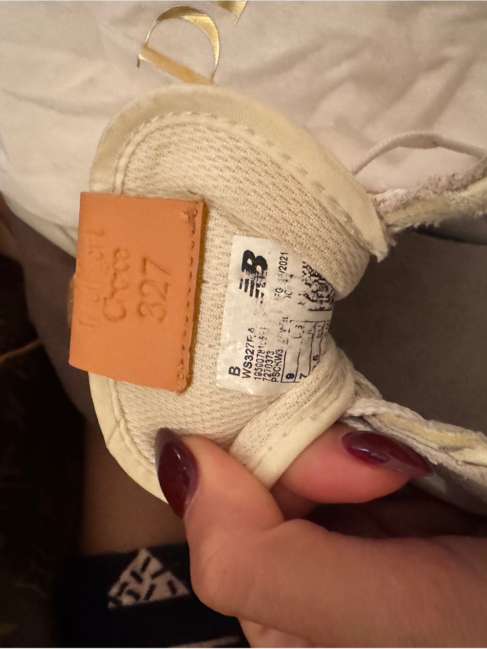 New Balance Cream and Tan Women's Lace-Up Sneakers - Picture 5 of 5